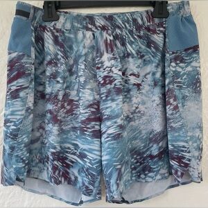 Lululemon Men's Pace Breaker Short Flicker Pace Utility Blue Multi; size XXL